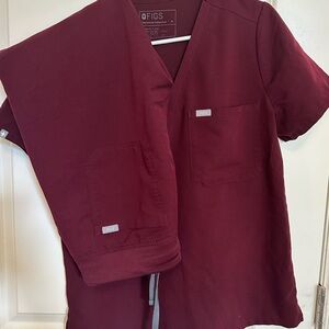 Figs Maroon Scrub Ensemble